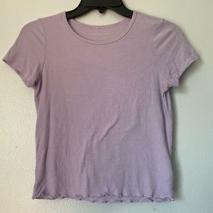 Lavender American Eagle Outfitters Cropped Tee